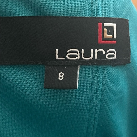 Turquoise, jeweled, bodice evening gown - Picture 5 of 5